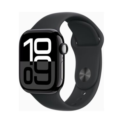 Apple Watch (Series 10) Gps 42mm Aluminium Jet Black Case με Sport Band S/M Black EU