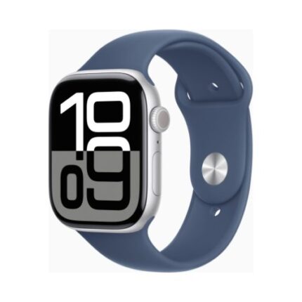 Apple Watch (Series 10) Gps 46mm Aluminium Silver Case με Sport Band S/M Denim EU
