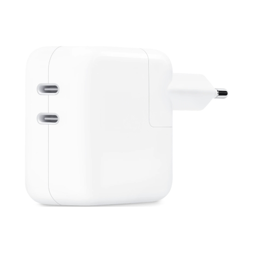 Apple-USB-C-Power-Adapter-Dual-2x-USB-C-35W-OneThing_Gr.jpg Επιτοίχιος Φορτιστής (Power Adapter) Apple 35W (2 x USB-C) White EU - Image 1