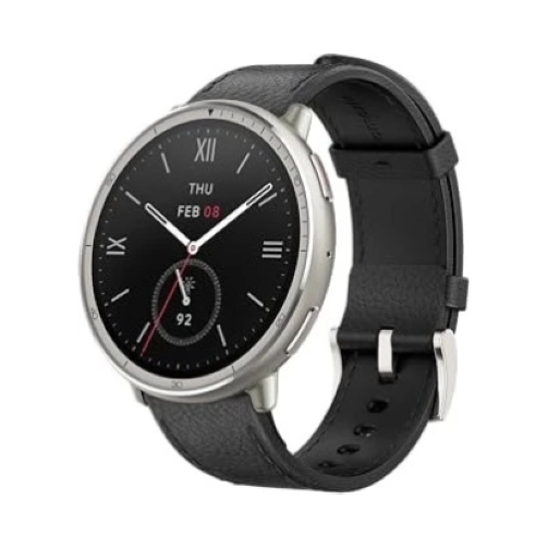 Amazfit-Active-2-Premium-schwarz-OneThing_Gr.jpg Amazfit Watch Active 2 (Round Premium) NFC Black Leather EU - Image 1