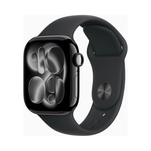 Apple-Watch-Series-11-GPS-42mm-Aluminium-diamantschwarz-mit-Sportarmband-ML-schwarz-OneThing_Gr.jpg Apple Watch (Series 11 2025) Gps 46mm Jet Black Aluminium Case με M/L Black Sports Band EU - Image 1