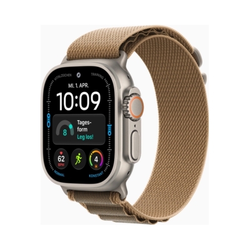 Apple-Watch-Ultra-4-natur-mit-Alpine-Loop-Large-wustensand-F.jpg Apple Watch Ultra 4 (Series 12 2026) Gps +Cellular 49mm Natural Titanium Case με L Desert Alpine Loop EU - Image 1