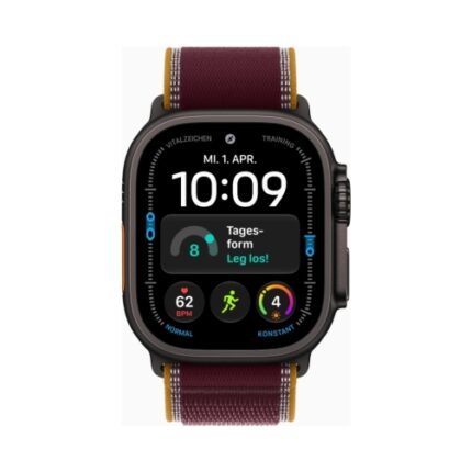 Apple Watch Ultra 4 (Series 12 2026) Gps +Cellular 49mm Black Titanium Case με S/M Burgundy Trail Loop EU