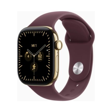 Apple Watch (Series 12 2026) Gps +Cellular 42mm Radiant Gold Titanium Case με M/L Burgundy Sport Band EU